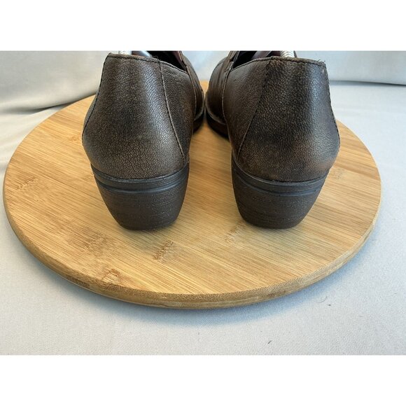 Dansko Aimee Wedge Size 40 (9.5-10)  Leather Brown Ruched Details - Picture 4 of 7